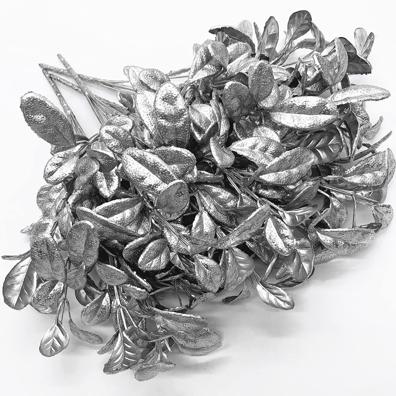 Christmas Artificial Plants Decoration Silver Flowers 4 Pcs, Plastic Plant Fa…