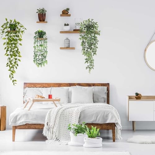 Fake Hanging Plants Artificial Hanging Plant, Faux Hanging 4pcs Mixed Set