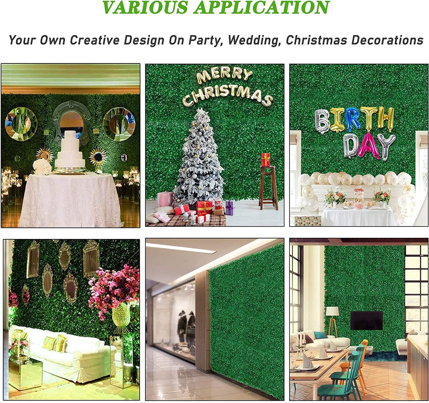 Artificial Plant Grass Mat Greenery Boxwood Wall Hedge Plant Fence Foliage Panel