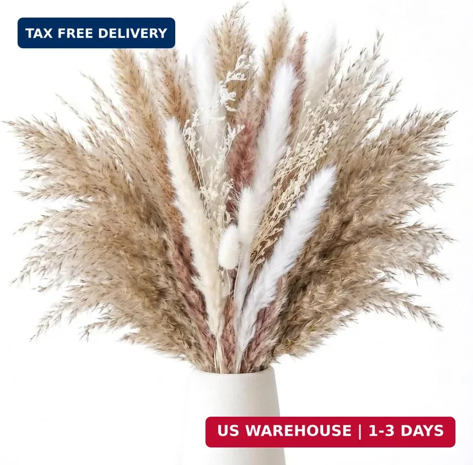 54pcs Dried Flower for Vase Bouquet Natural Pampas Grass Decor Boho Flowers Drie