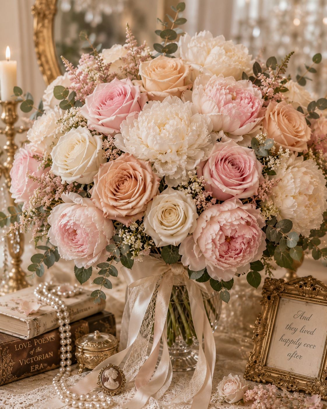 Set of 6 Artificial Light Pink Rose Stems 20 Inch Faux Roses Blush Pink Wedding