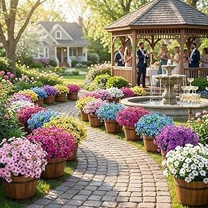 Artificial Outdoor Flowers UV Resistant Fake Plants Greenery 12 Bundles Faux