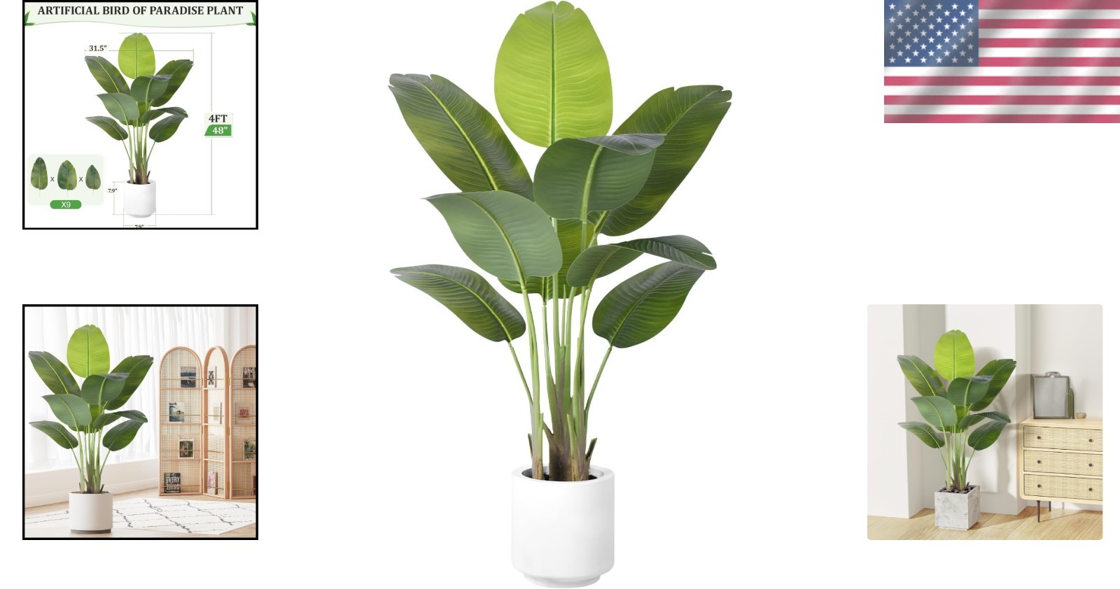 4FT Artificial Bird of Paradise Plant – Faux Tropical Elegance for Home & Office