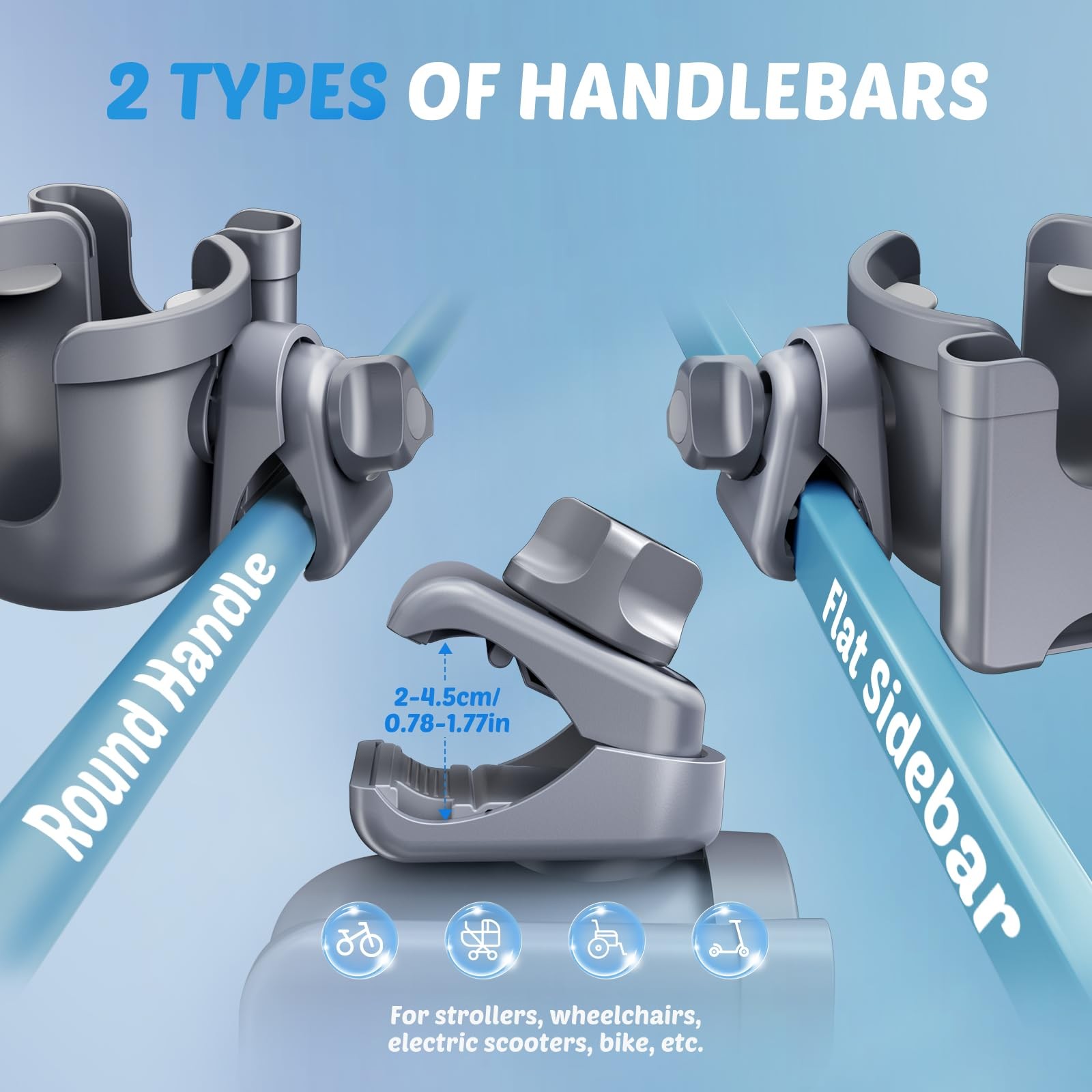 Cup Holder for Walker: Stroller 15*11*10cm, Gray