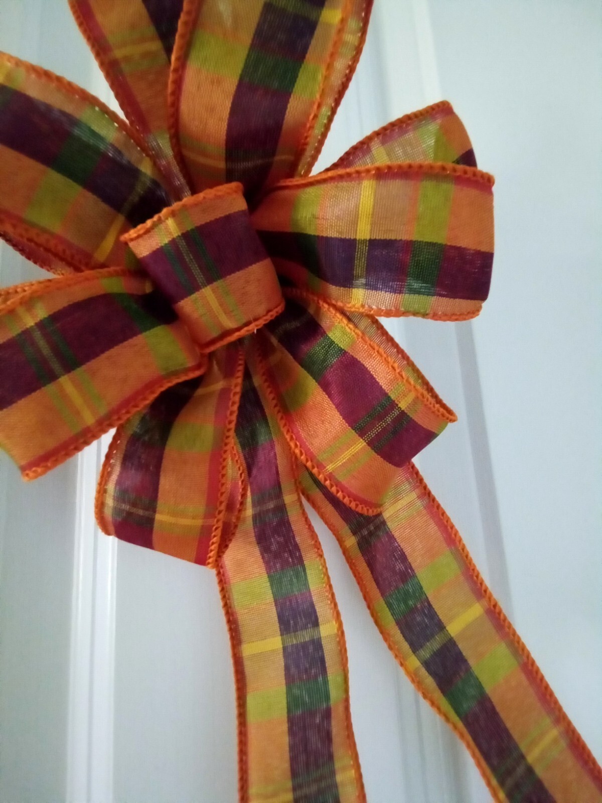 Fall Bow approx. 5-1/2 in. wide decoration mailbox sm. wreath lantern handmade
