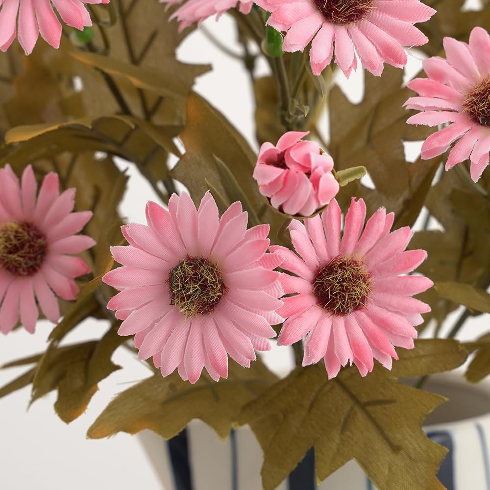 5 Pcs Pink Simulation Daisy Flowers Bouquets 100 Silk Flowers Lifelike