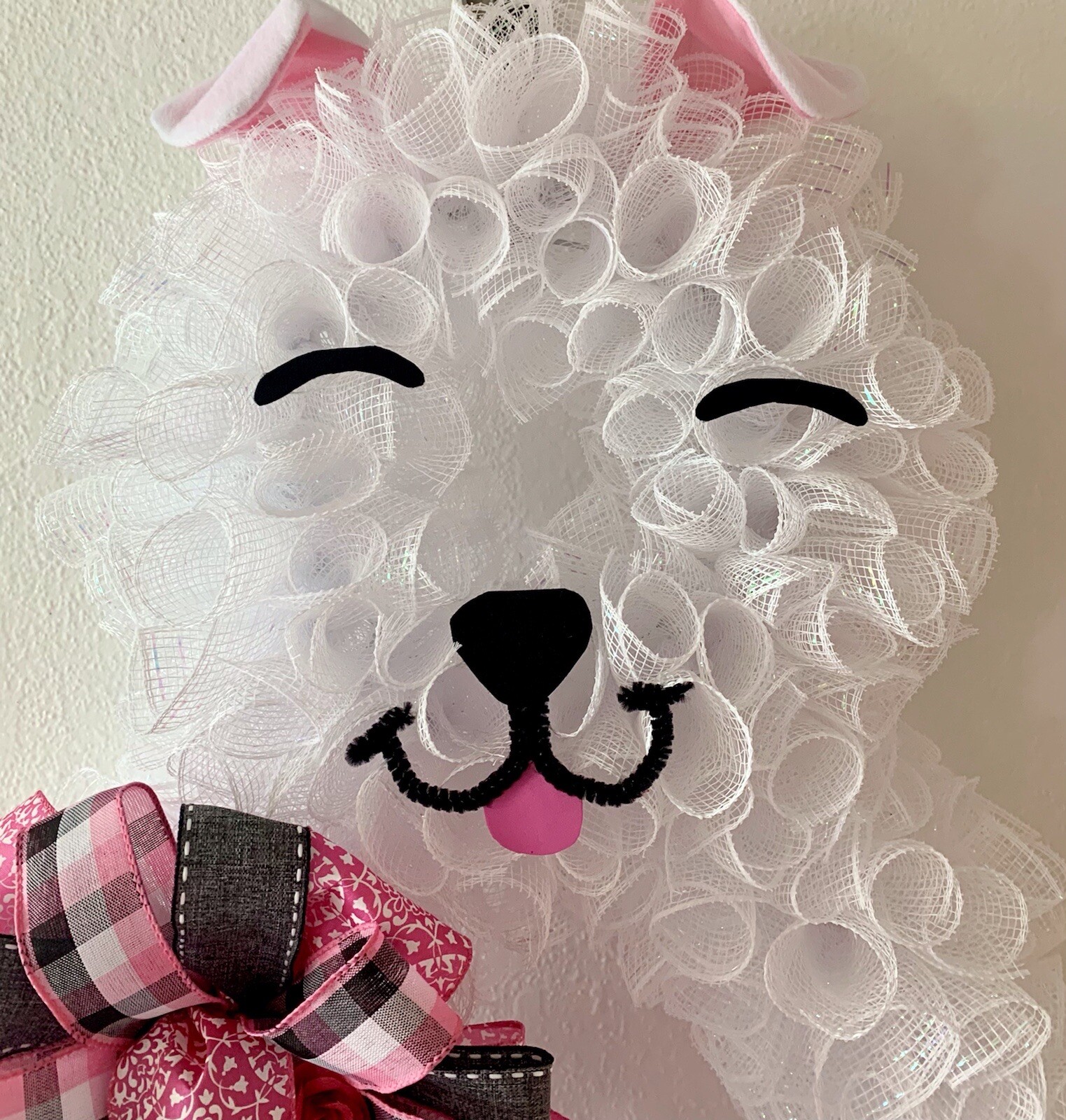 Deco Mesh Pet Dog Wreath, Door Decor, Wall Hanging, Puppy Wreath, Pet Decor