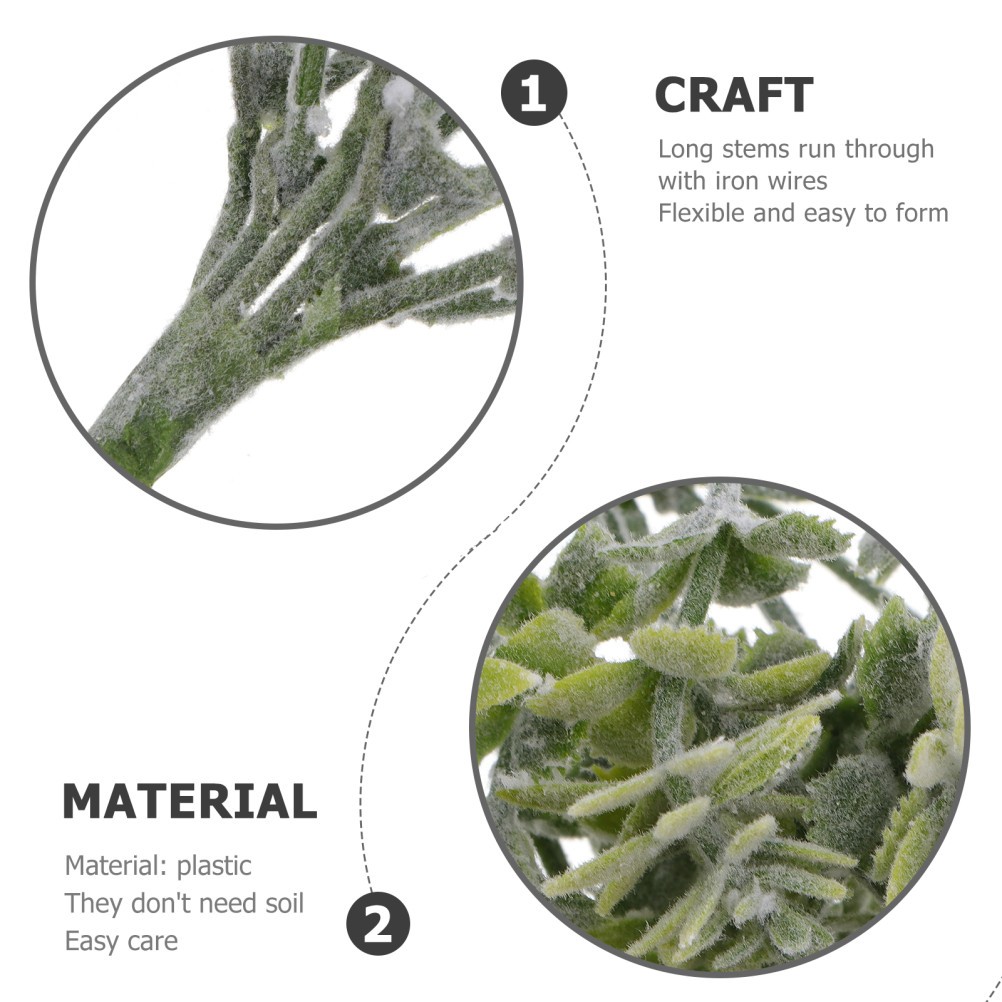 5Pcs Fake Leaves Branch for Indoor Decoration with Lifelike Green Leaves