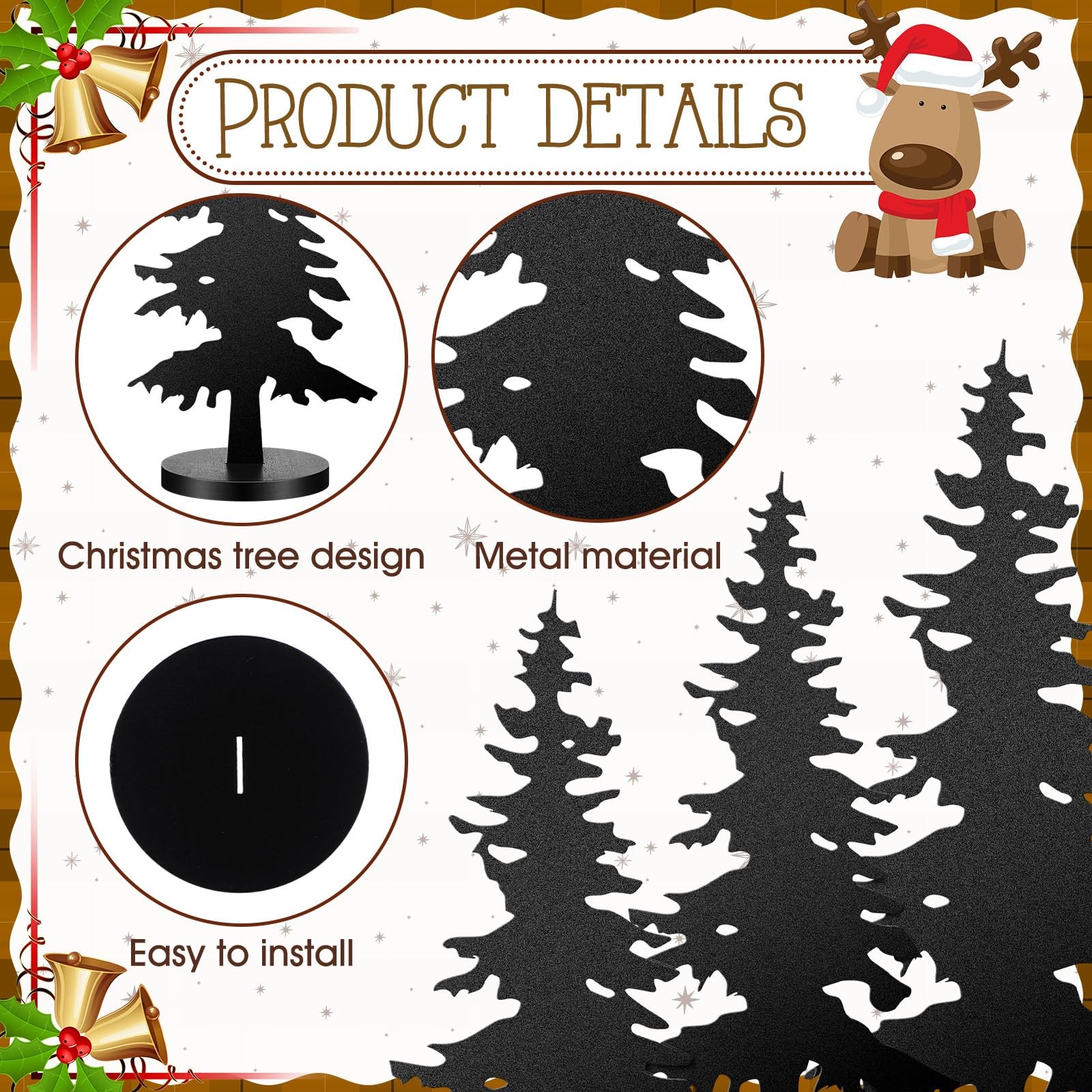 3 Pcs Metal Tree Tabletop Decor Black Metal Evergreen Tree Rustic Farmhouse T…