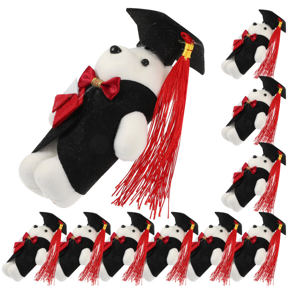 10PCS Graduates Gift Graduation Bear Dolls Plush Stuffed Animal Toys
