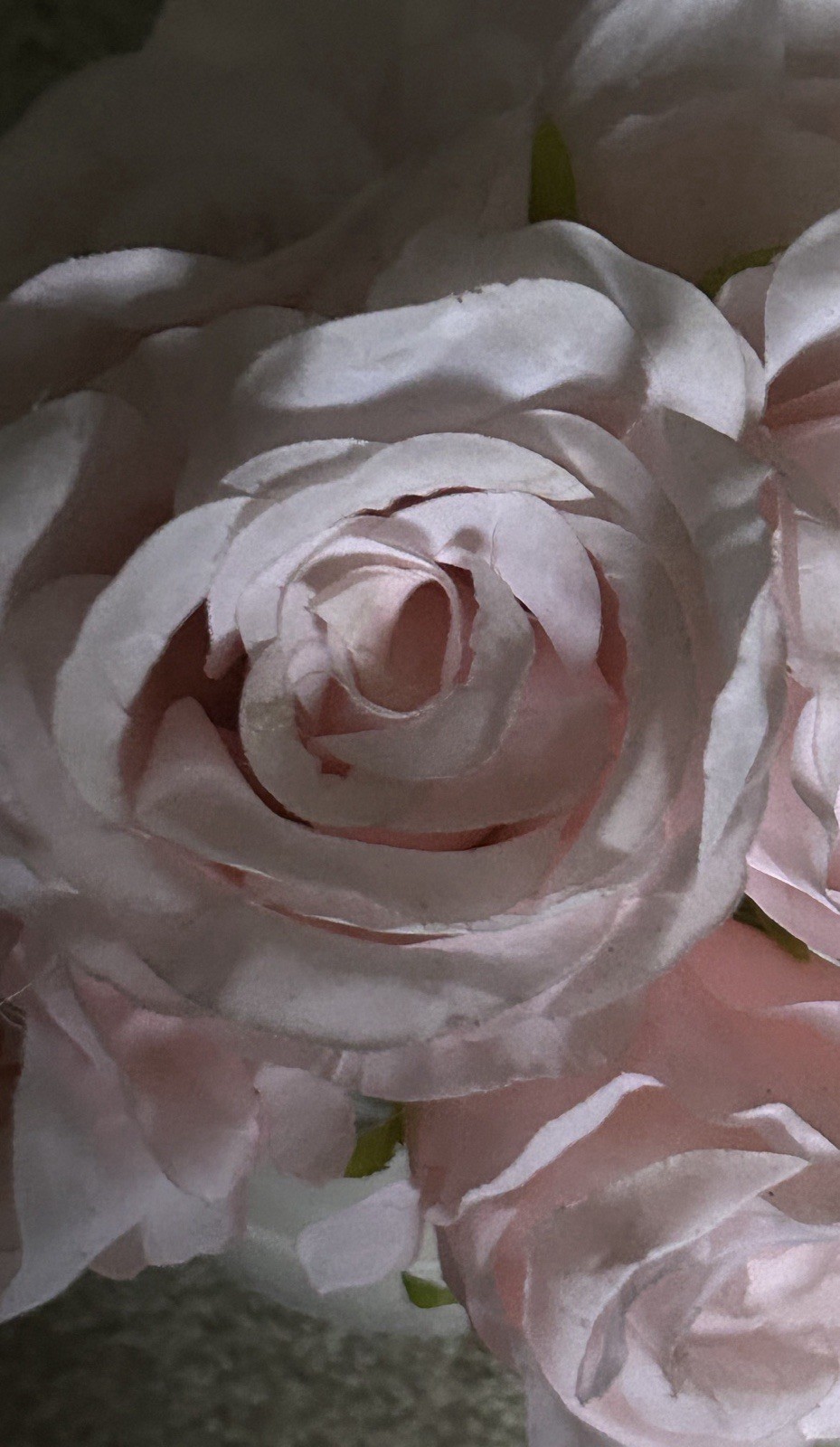 Beautiful Artificial Pink Roses Set In Pearl White Short Vases Realistic