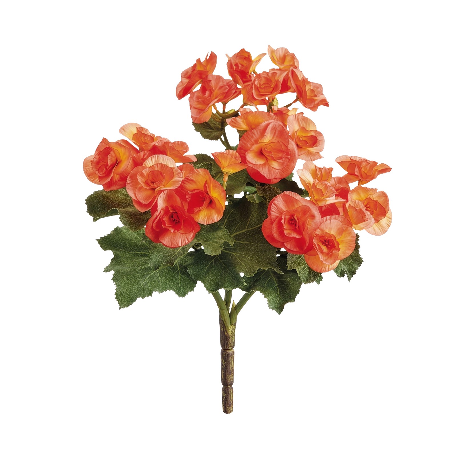 Allstate 10″ Orange and Green Artificial Begonia Floral Bush