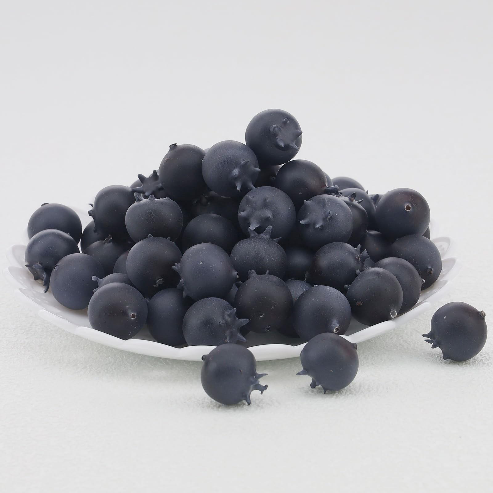 100 Pcs Artificial Blueberry Fake Blueberries for DIY Fruit Decor Craft