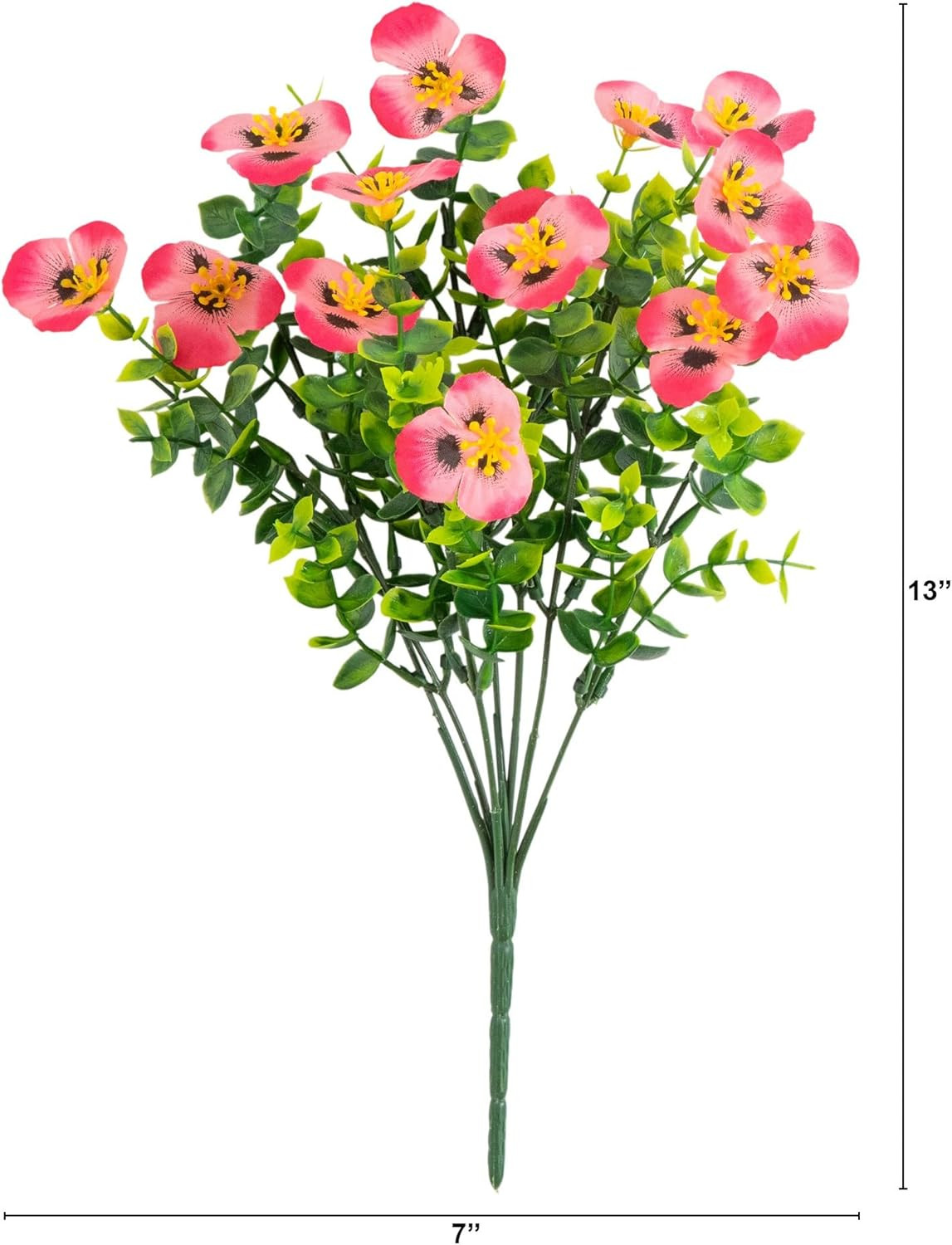 13In. UV Resistant Artificial Pansy Bush (Indoor/Outdoor) – Set of 12
