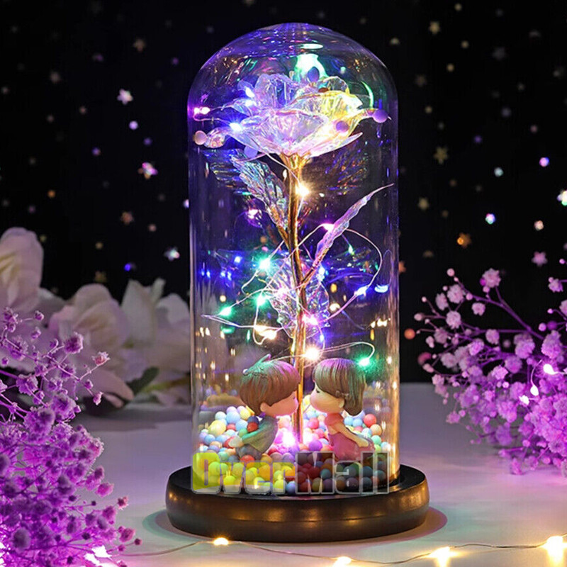 Eternal Enchanted Galaxy Rose in Glass LED Flower Christmas Gifts for Her Womens