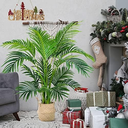 Worth Garden 4ft Artificial Areca Palm Plant 2 Packs in Pot, Fake Cane Palm S…