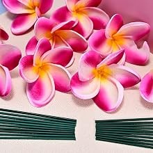 Birthday Gifts for Women 10pcs White Hot Pink Flowers PU Real Touch Flowers