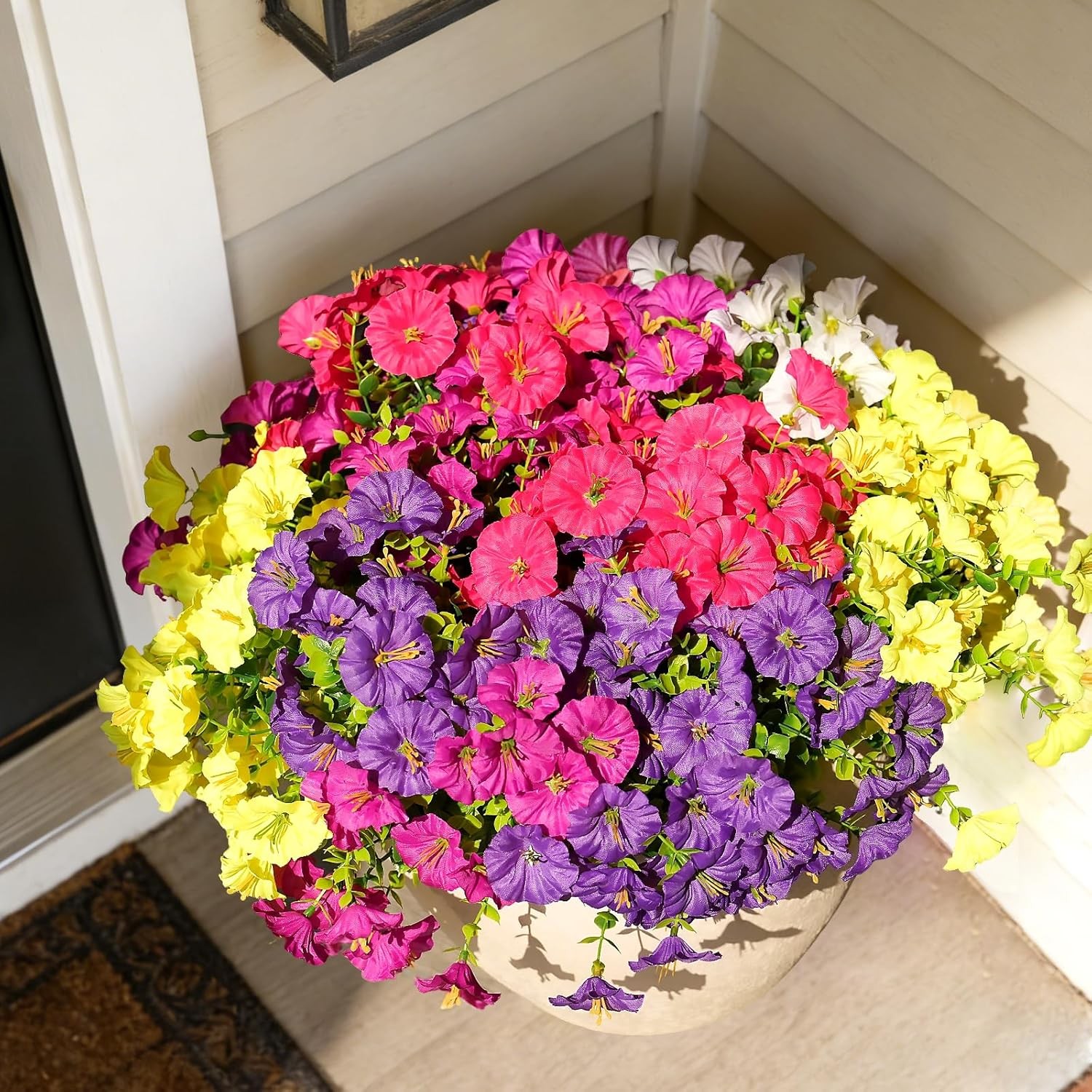 16× Artificial Flowers Realistic Fake Silk Morning Glory Outdoor UV Resistant US