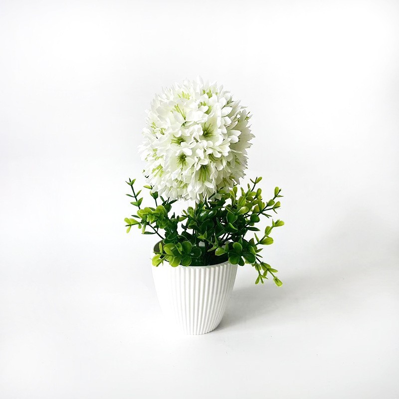Whimsical Touch Accent Artificial Hydrangea Ball Plastic Flower Arrangement