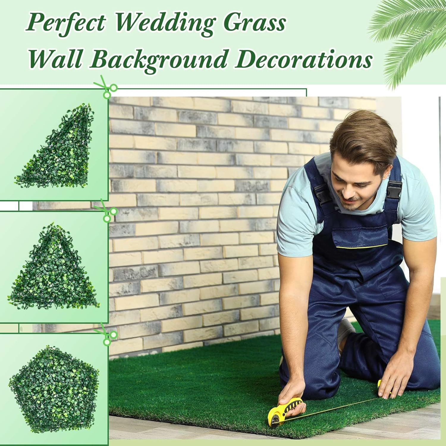 24 Pcs Faux Grass Wall Panels for Outdoor Privacy & Garden Decor