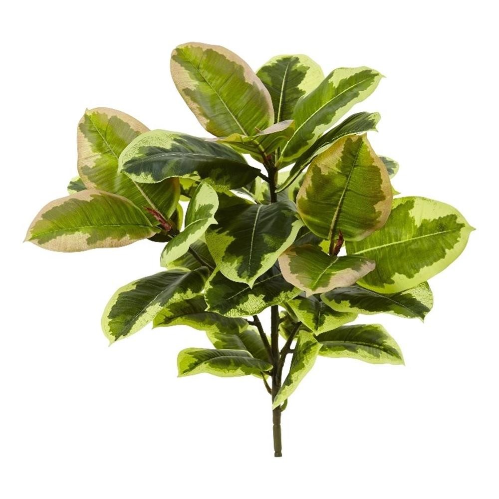 Nearly Natural 23″ Rubber Leaf Artificial Plant (Real Touch) (Set of 3) in Green