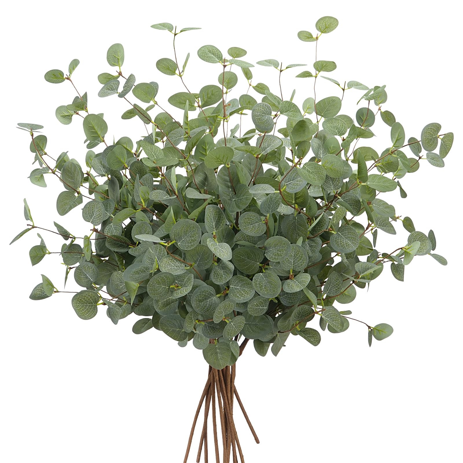 12 Pack Artificial Eucalyptus Stems, 26.7″ Faux Eucalyptus Branches for Flora…