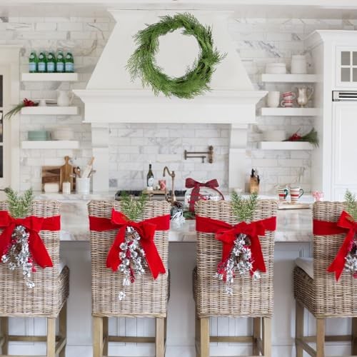 Artificial Pine Branches,Pcs Christmas Faux Cedar Stems, Artificial 40 Green