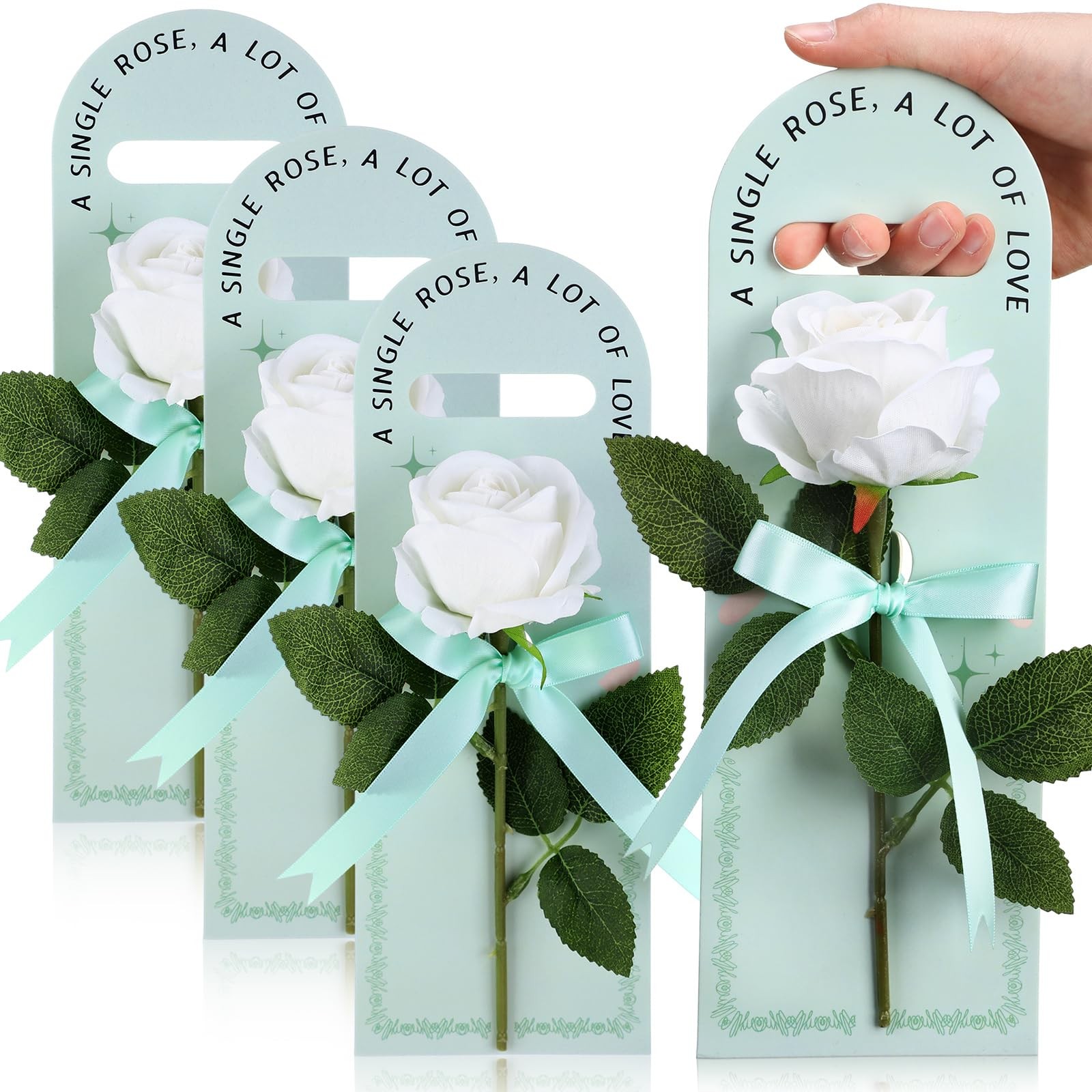 4 Pack Artificial Rose Gift Set for Mom, Mothers Day Flowers Gift with Handhe…