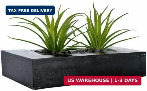 MyGift 10 Inch Fake Green Grass Plant in Rectangular Black Wood Planter | Faux A
