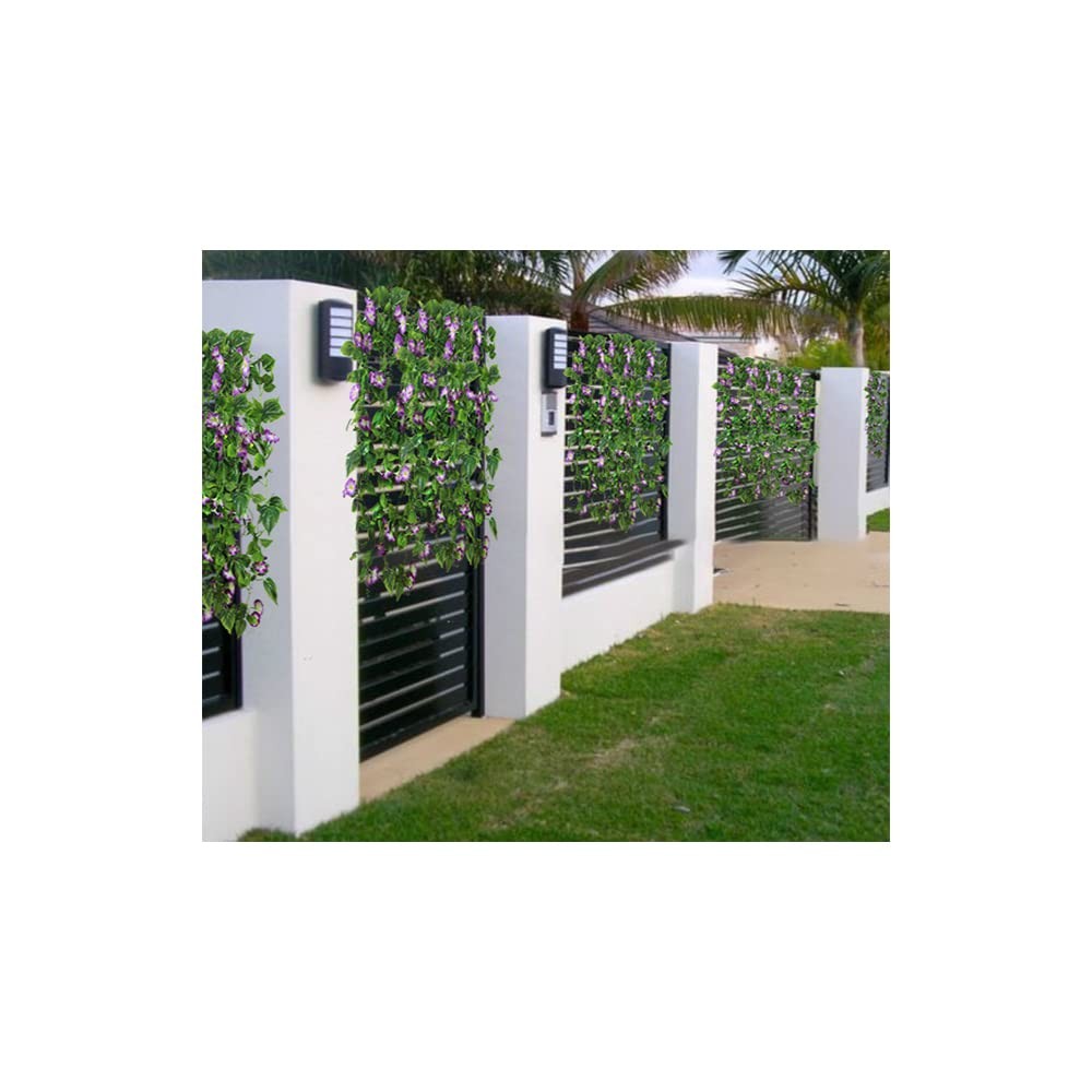 Purple Morning Glory Artificial Vines 15ft Silk Garland for Indoor Outdoor Decor