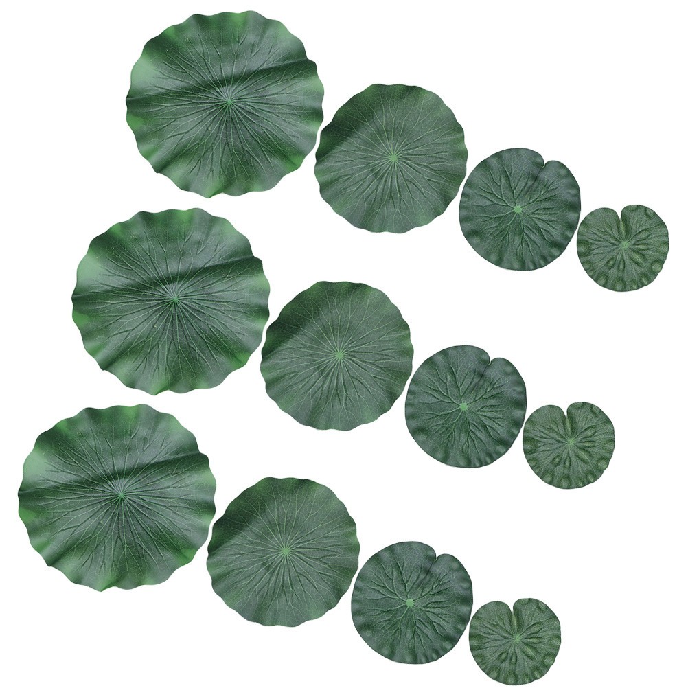 12 Pcs Artificial Lotus Leaves EVA Material for Decorative Party Fish Tank