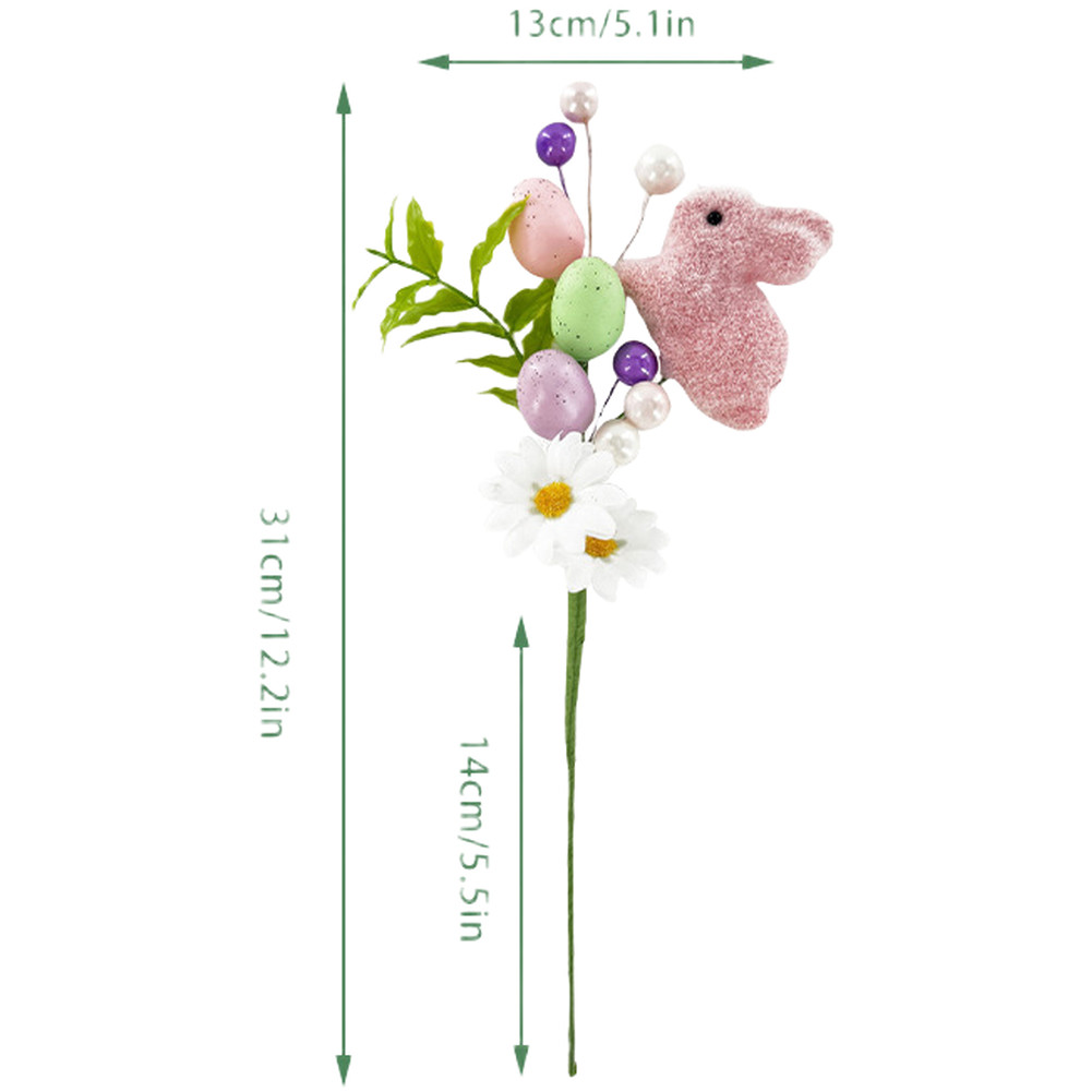 Easter Spring for Decor with Bunny Motif Fabric Flowers for Table Centerpiece