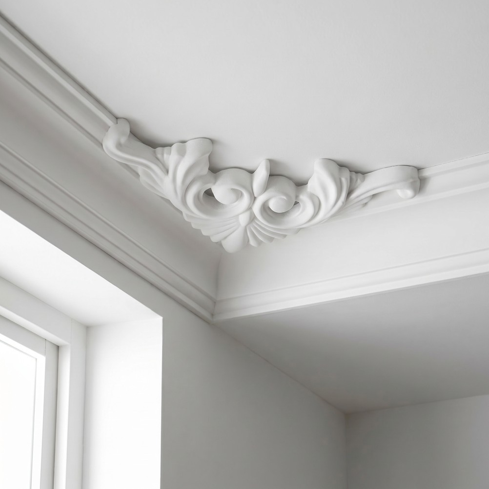 4pcs Vintage Ceiling Molding Corners, Decorative Ceiling Corners Panels for