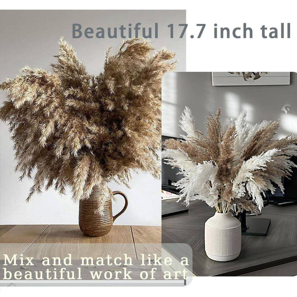 0 in Boho Brown Pampas Grass Artificial Plant 17.7 In. Brown Color Family 30 Pcs