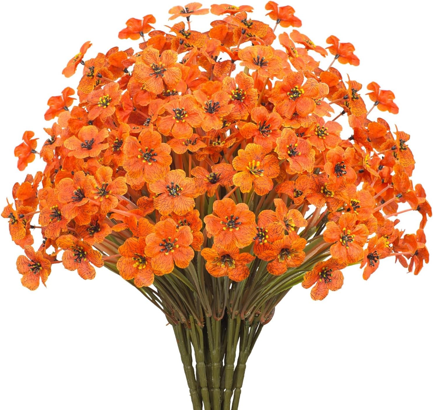21 Bundles Artificial Flowers, UV Resistant Faux Silk Outdoor Planter