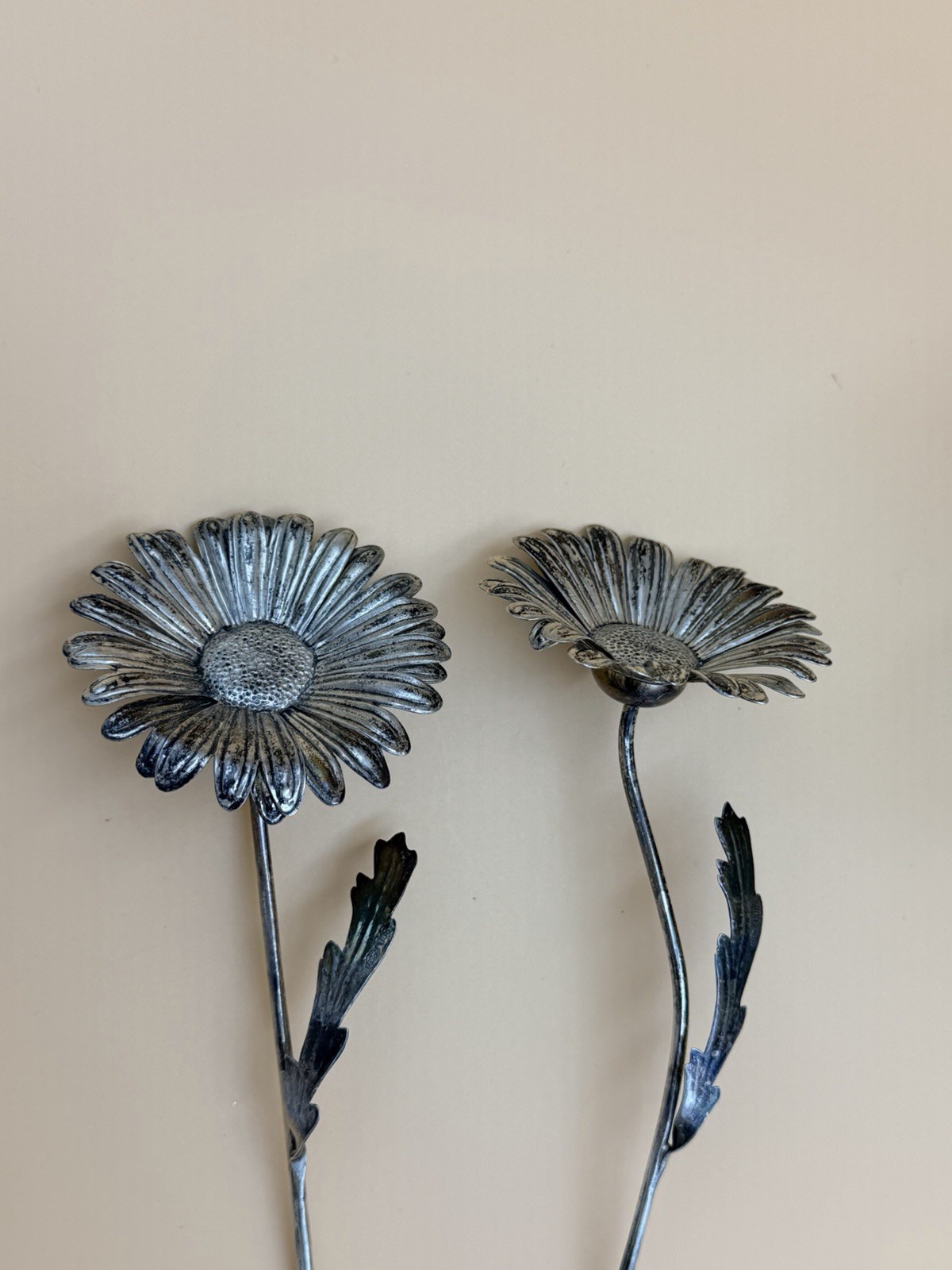 Vintage Silver Daisy Flowers 800 Stamp Lot Of 2