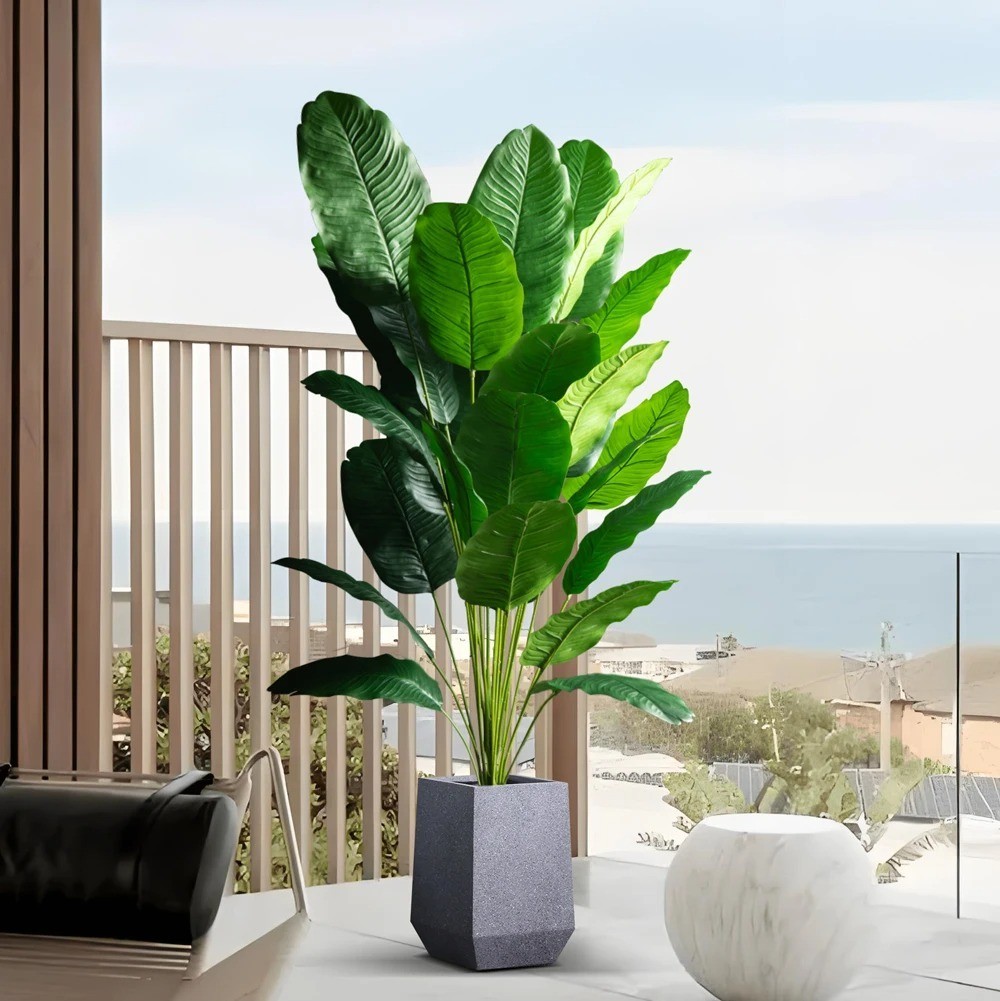 Leaves Artificial Plants Large Tropical Palm Tree Fake Banana Plants Leaves Real