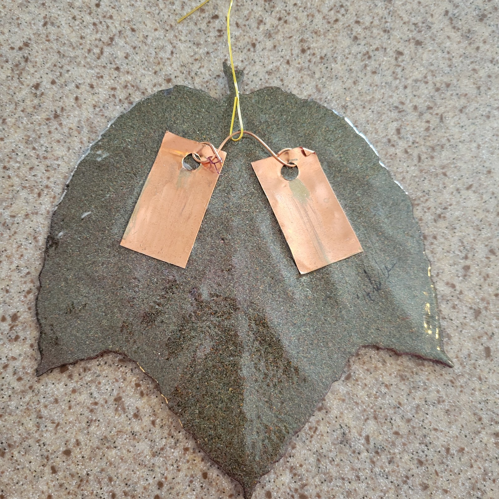 Maple Autumn Leaf ornament wall hanging shiny decor garden rustic metal red-oran