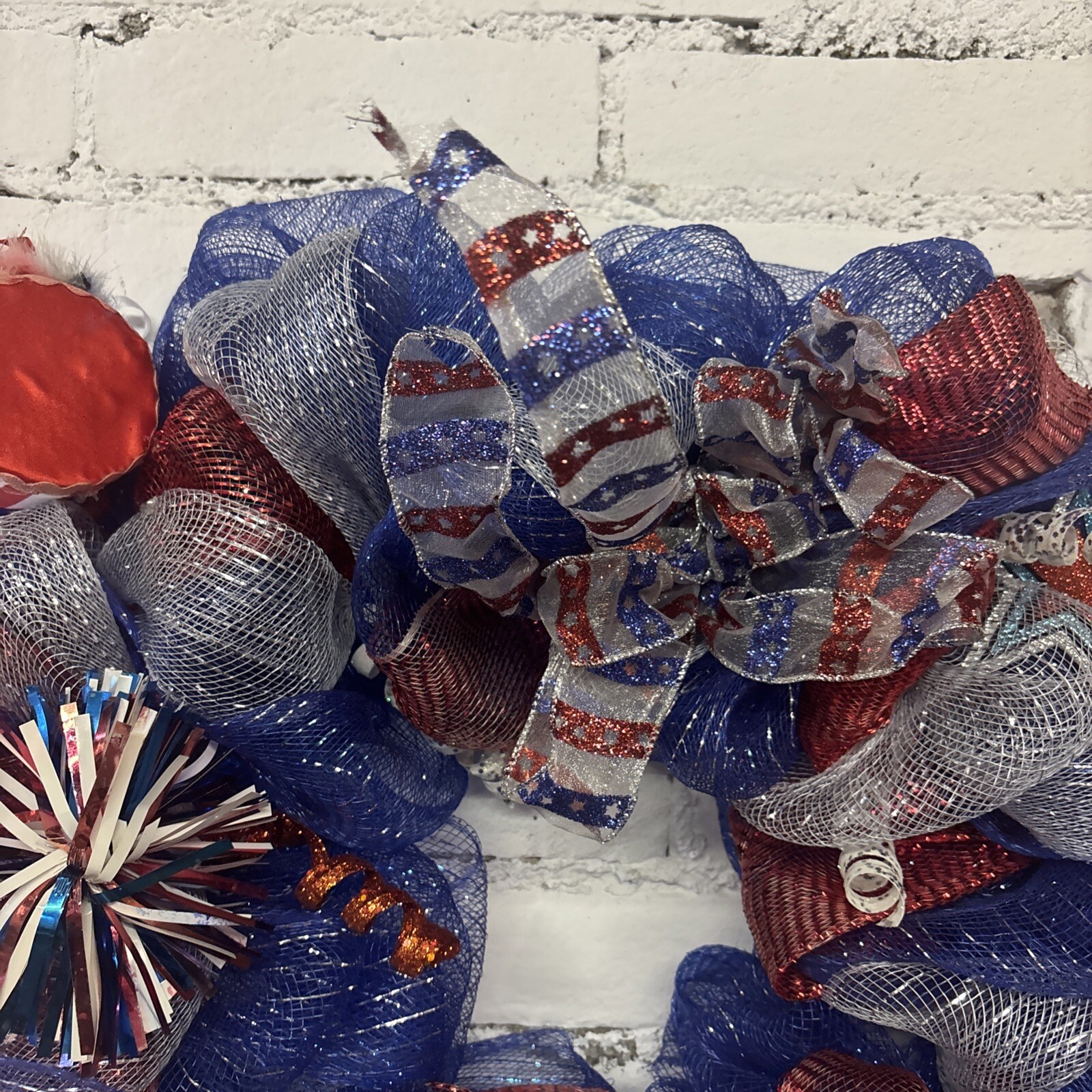 VTG Patriotic Wreath Independence Day 4th Of July Red White Blue 250 Years