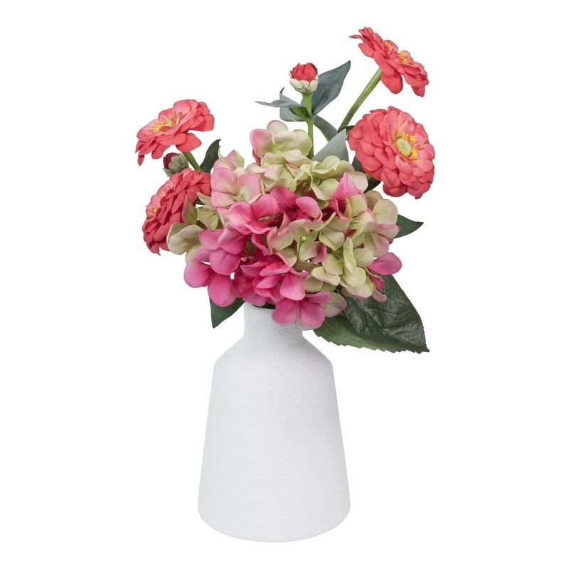 3 Pack Artificial Silk Zinnia Flowers Short Stem Indoor Decor DIY Centerpieces