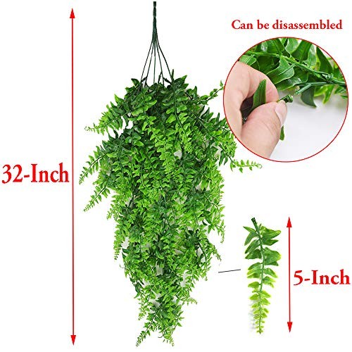 Artificial Plants Vines Ferns Persian Rattan Fake Hanging Plant Faux Hanging