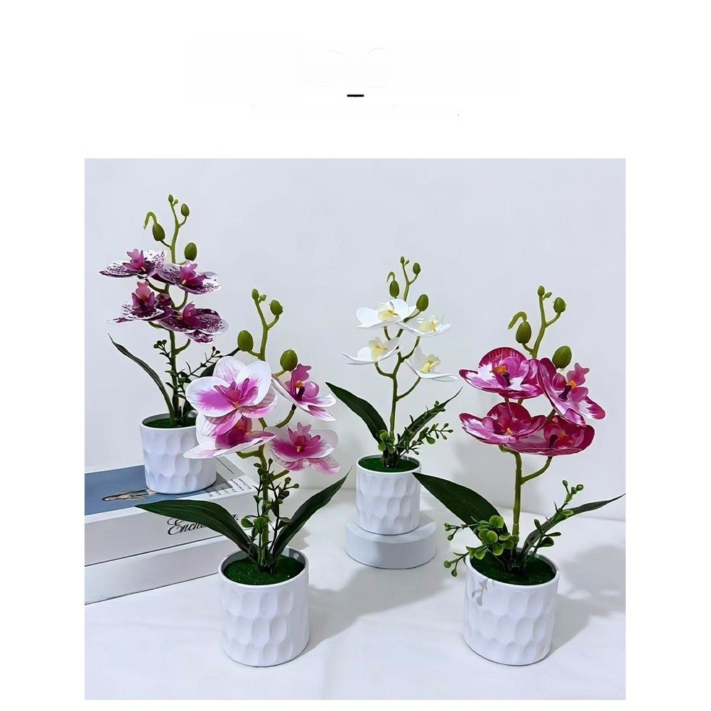 Plastic Phalaenopsis Orchid 3D Printed Potted Artificial Flower 28 x 15 cm