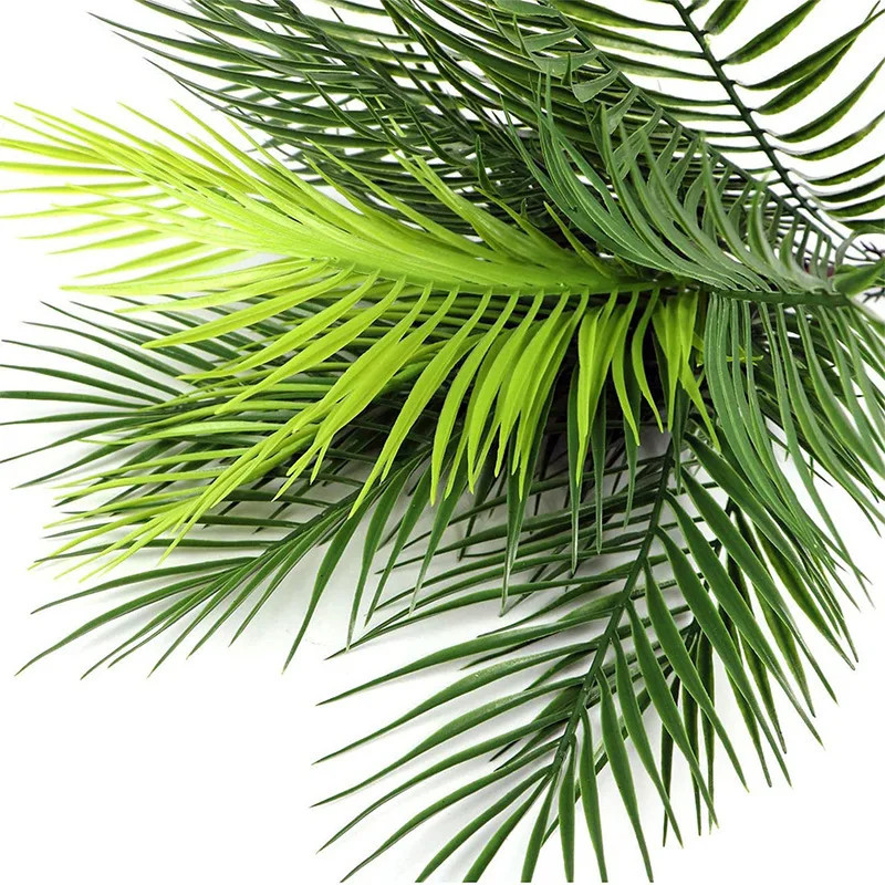 20.47in 9Leaves Artificial Tropical Plants Fake Palm Plant Branch Green Leaves f