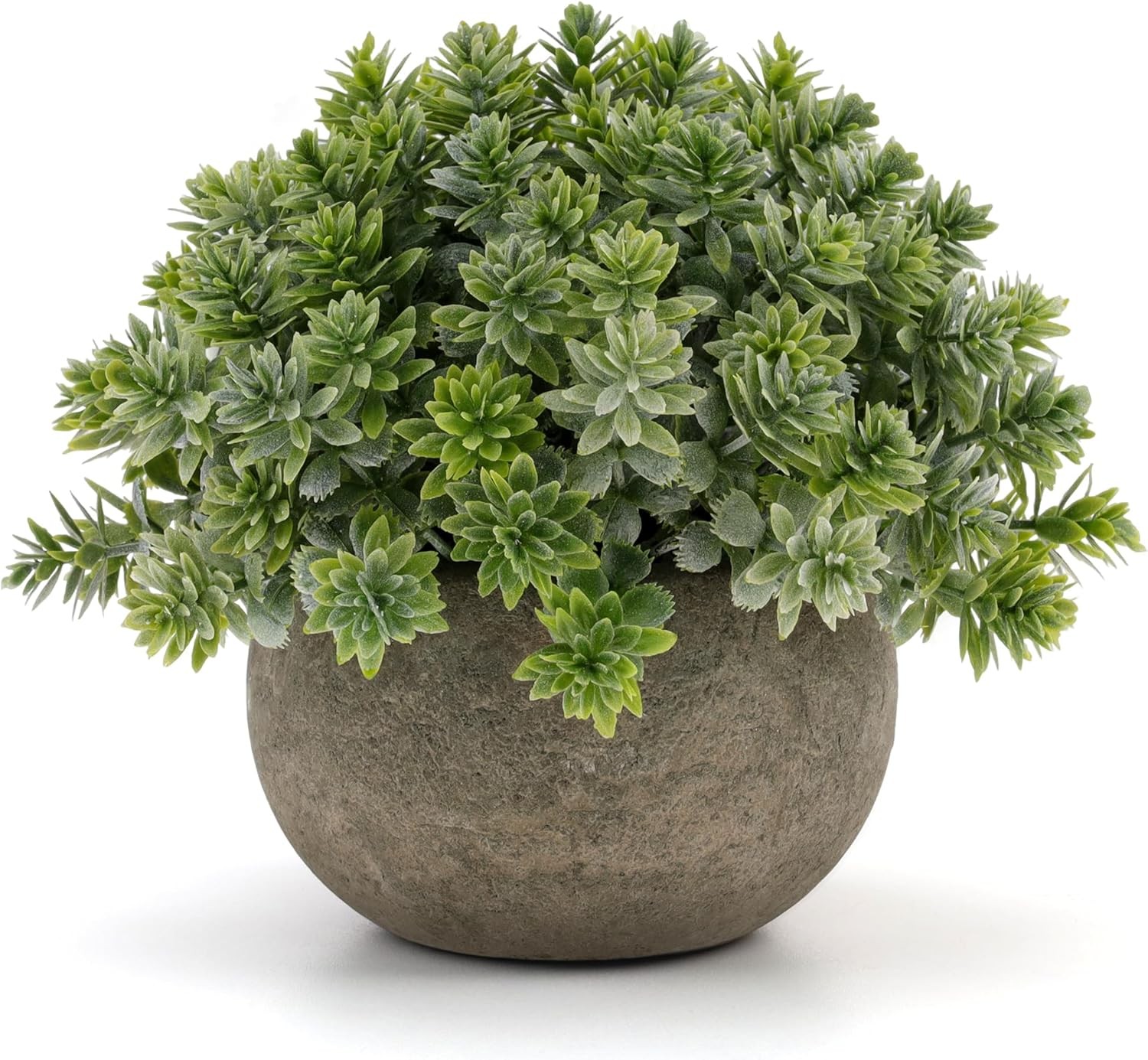 4.72 Inch Small Artificial Sage Potted Plant Decoration in Pulp Pots Fake Greene