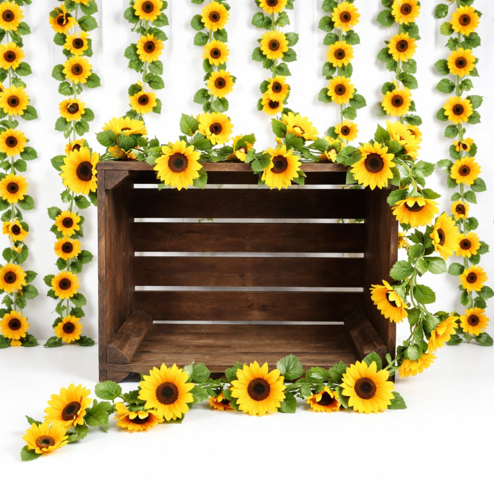 6 Pcs 8.2 FT Artificial Sunflower Garland Decoration 3 Inch 4 Inch Sunflowers…
