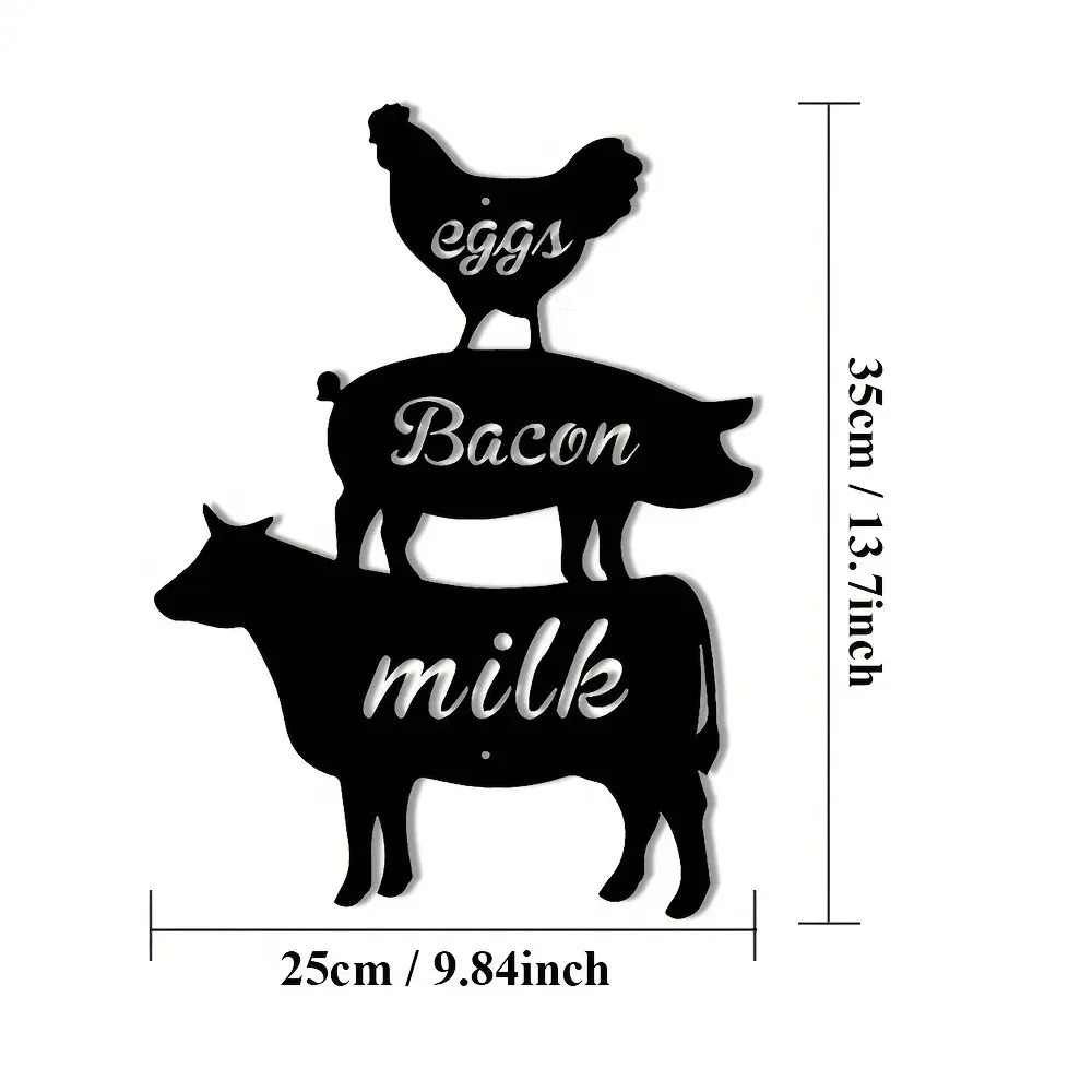 Farm Animals Metal Wall Plaque – Farmhouse Garden Party Wall Decor Sign
