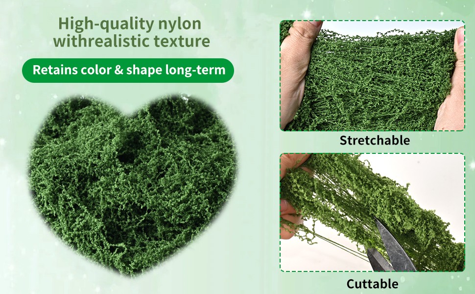 Fake Moss for Plants Indoor, 7OZ Dual-Color Artificial Moss for Crafts,