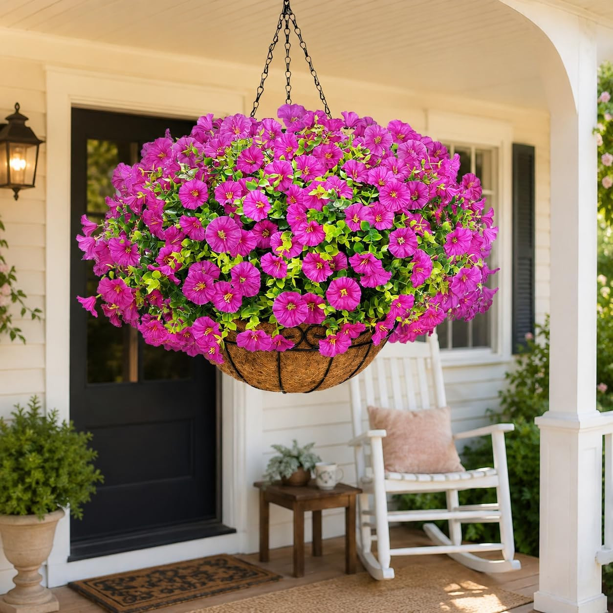 UV Resistant Faux Silk Morning Glory Hanging Flowers for Outdoor Decor