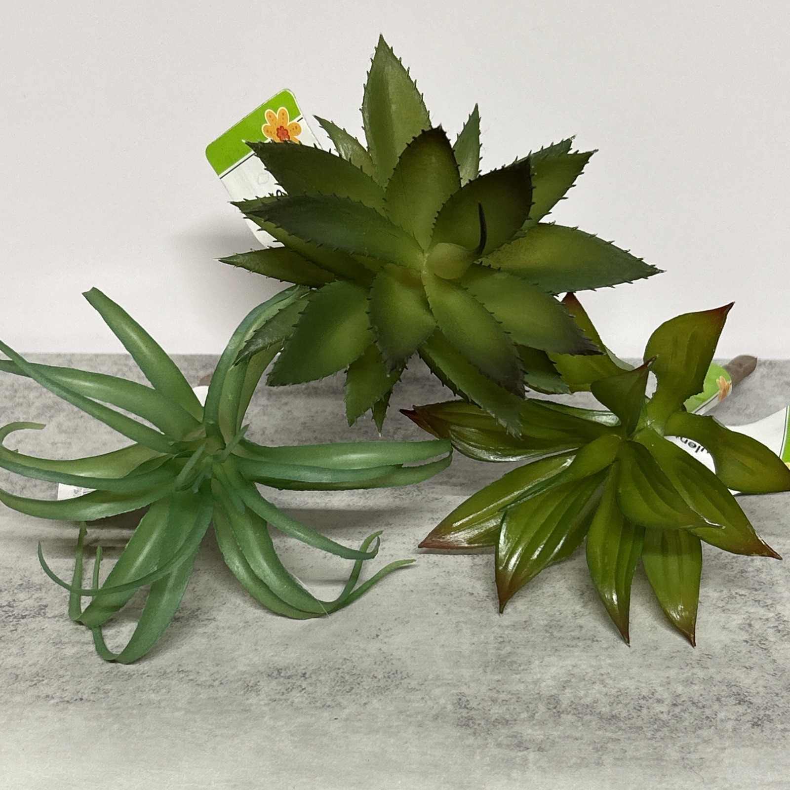 Succulent Picks Artificial Assorted Lot Of 16 Aloe Fern Flowers Blue Purple