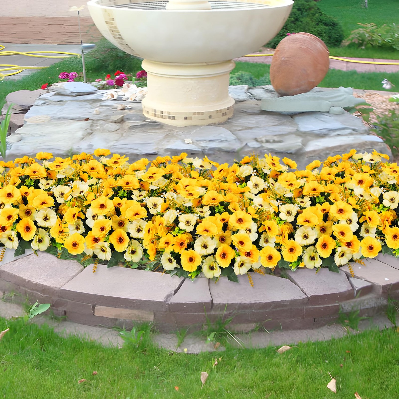 12 Bundles Artificial Flowers for Outdoors Decoration, Fake Daisy Silk Flower…
